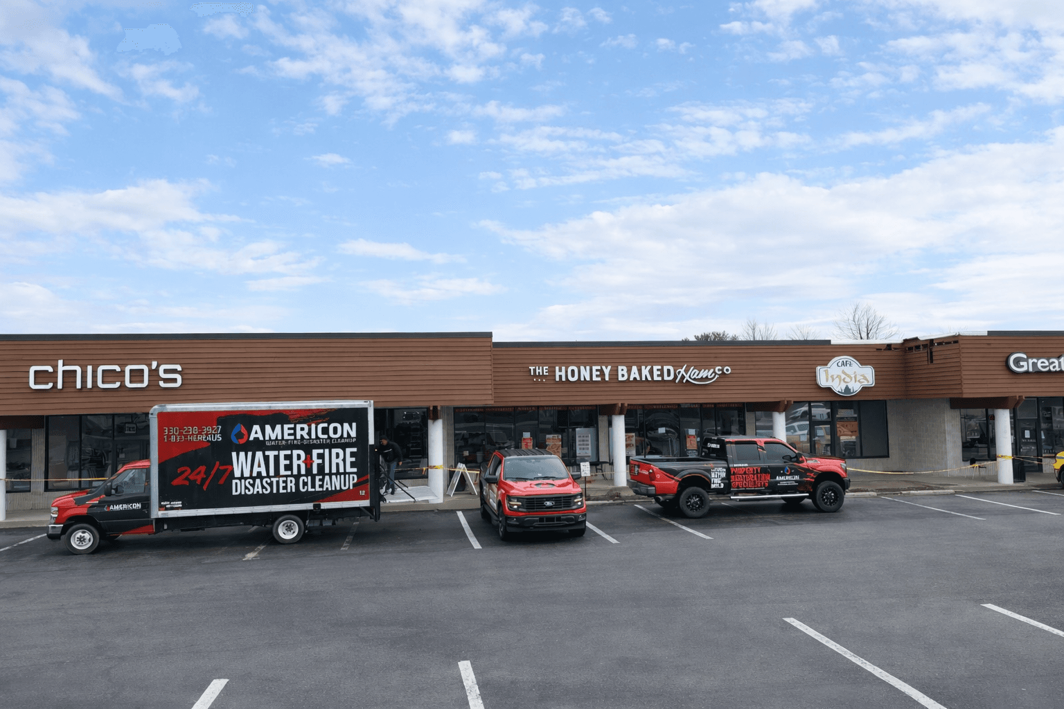 Americon Restoration of the Ohio Valley in front of a local business in Boardman, Ohio