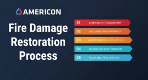americon restoration fire damage restoration process explaine step by step.