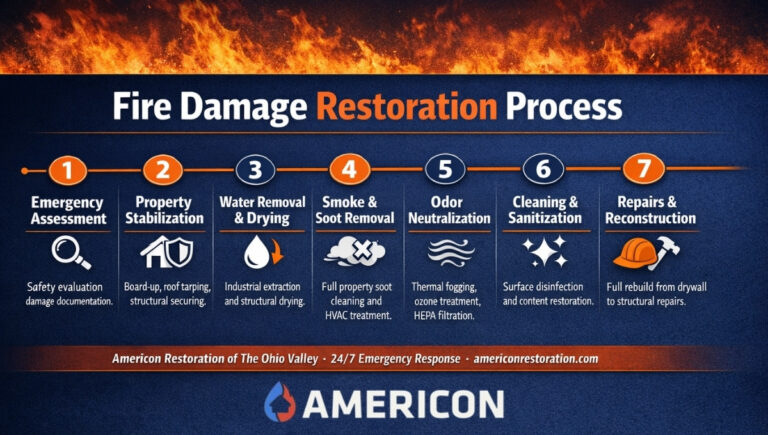 Americon Restoration fire damage restoration process explained step by step.