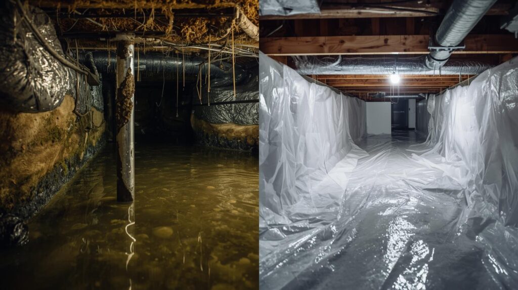 How to clean up sewage in a crawl space?