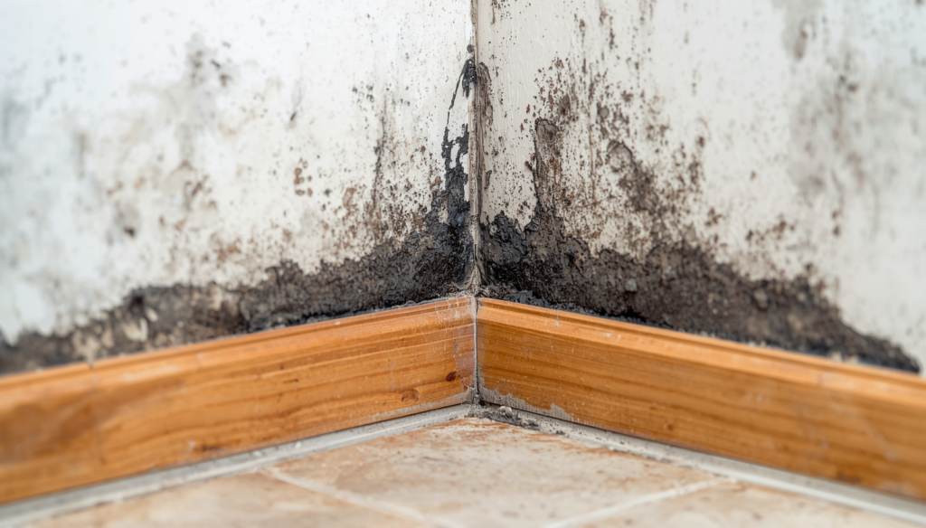 signs of water damage on baseboards